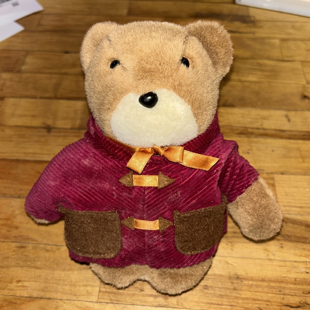 Scratch Plush Bear Teddy Stuffed Animal In Red Coat P5